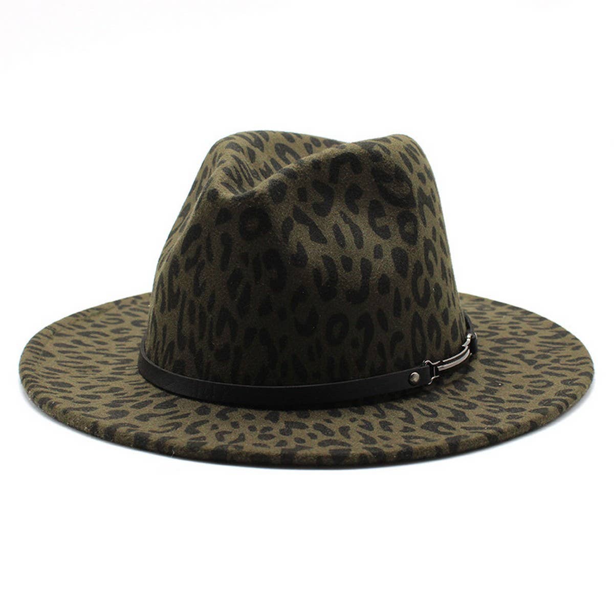 FASHION LEOPARD PRINT WOOLEN HAT JAZZ HAT FELT HAT_CWAH2567