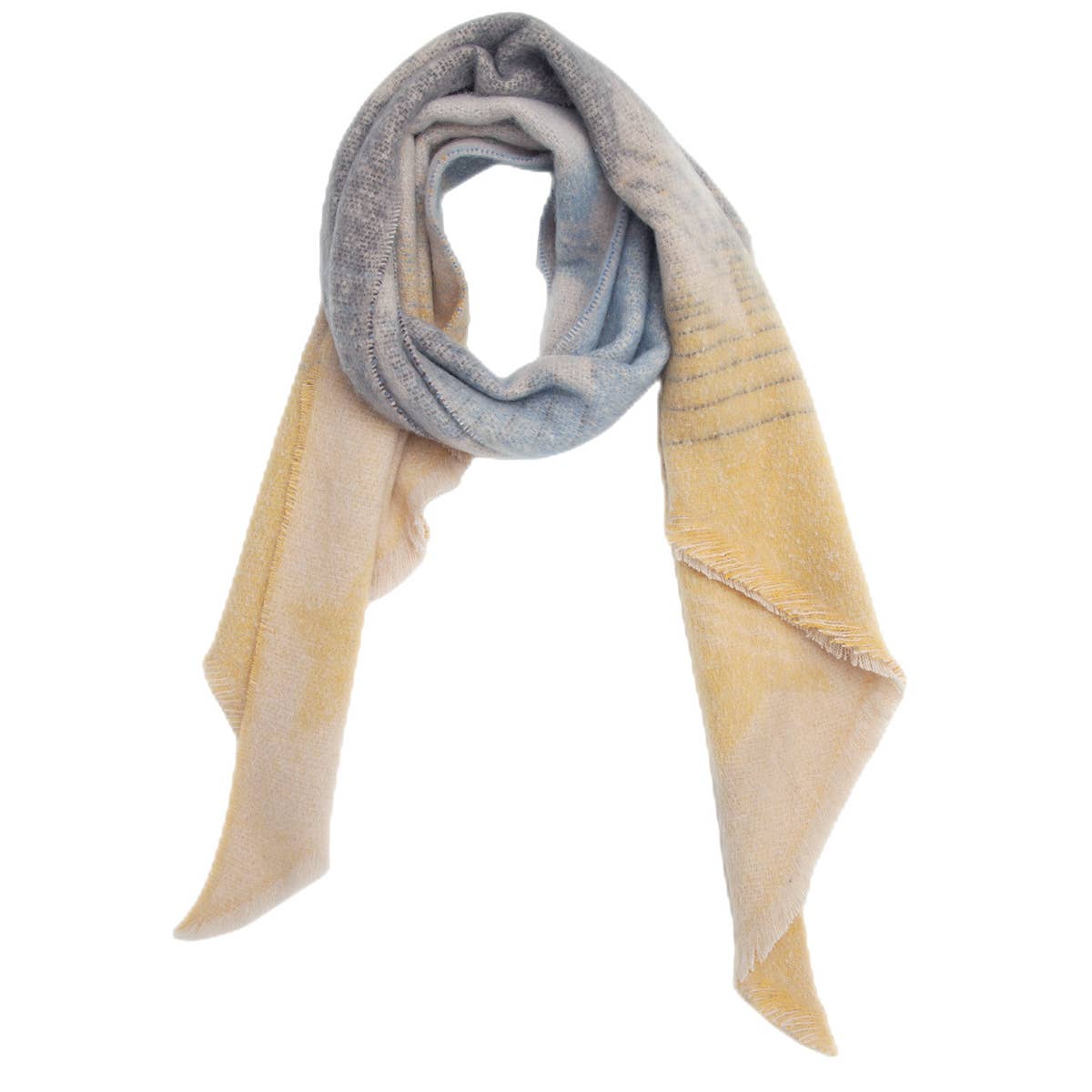 STRIPED FUZZY SHAWL THICK WINTER WRAP FOR WOMEN_CWASC0120