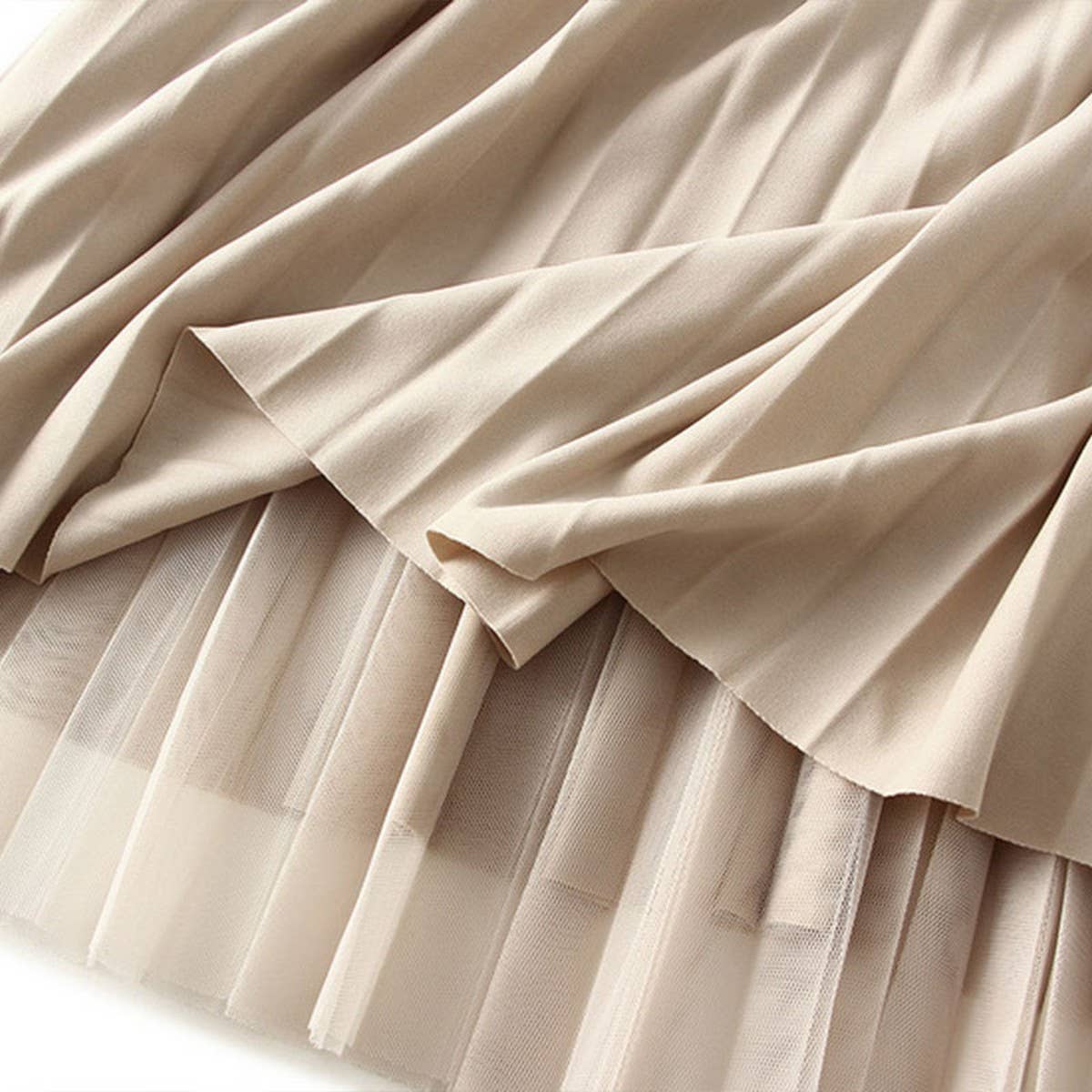 REVERSIBLE PLEATED TULLE A LINE MIDI SKIRT_CWBMS0374