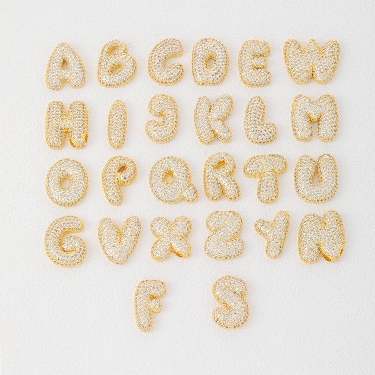 26 LETTERS NECKLACE COPPER ZIRCONIA PENDANT_CWMM5864