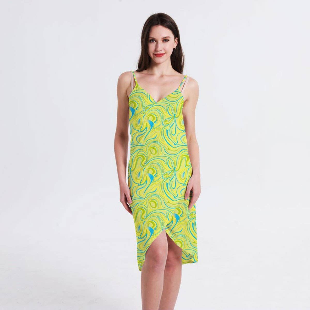 FLORAL PRINT ONE PIECE BEACH DRESS FOR VACATION_CWBLS0467