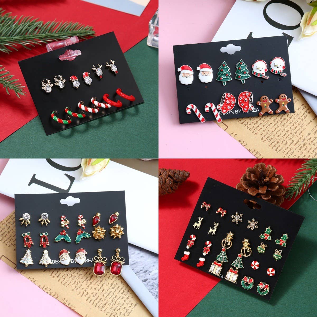 CHRISTMAS EARRING COMBINATION CARTOON EARRING SET_CWMM2611
