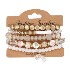 Cwaje05695_Boho Crystal Pendant Multi Layer Elastic Bracelet