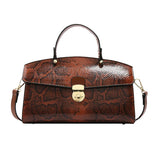 Large-Capacity Snake-Patterned Hand-Held Tote Bag