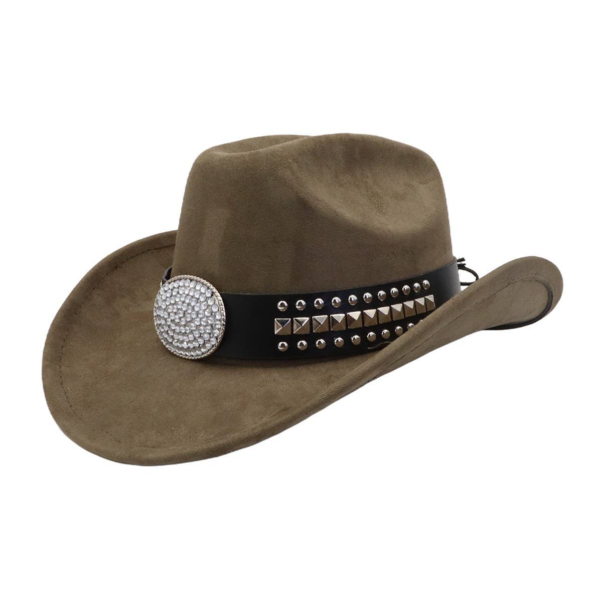 MEN WOMEN SUEDE COWBOY FEDORA HAT WESTERN_CWAH04505
