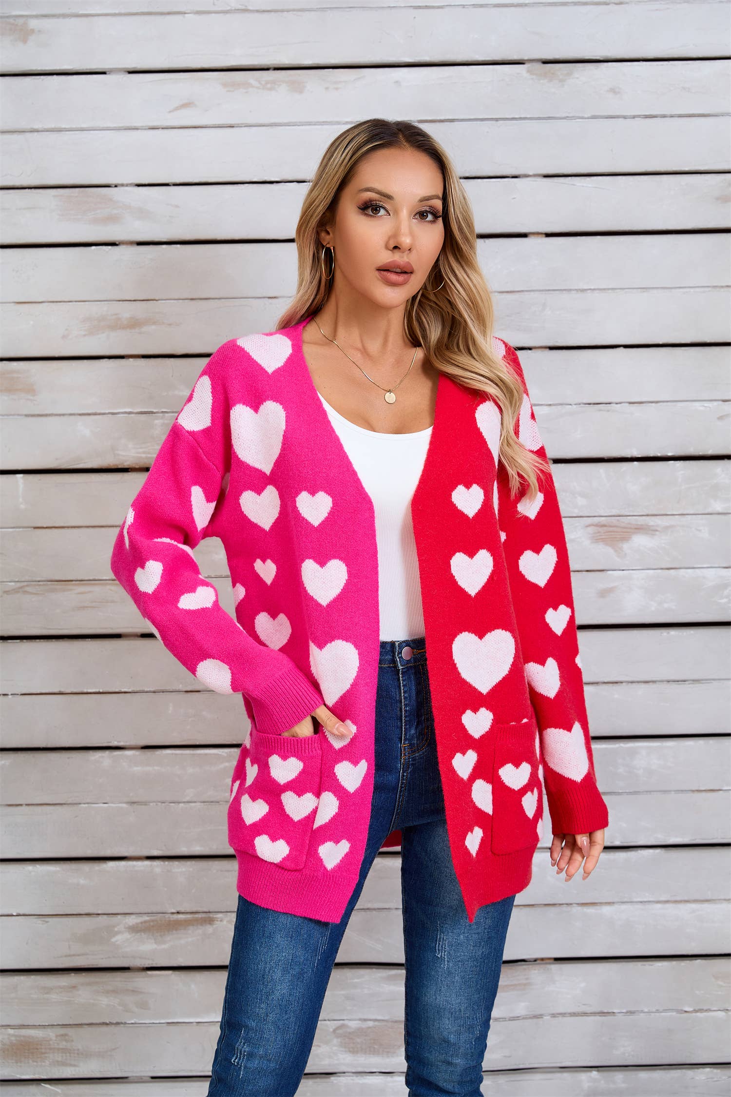 Valentines Day Long Cardigan Love Sweater