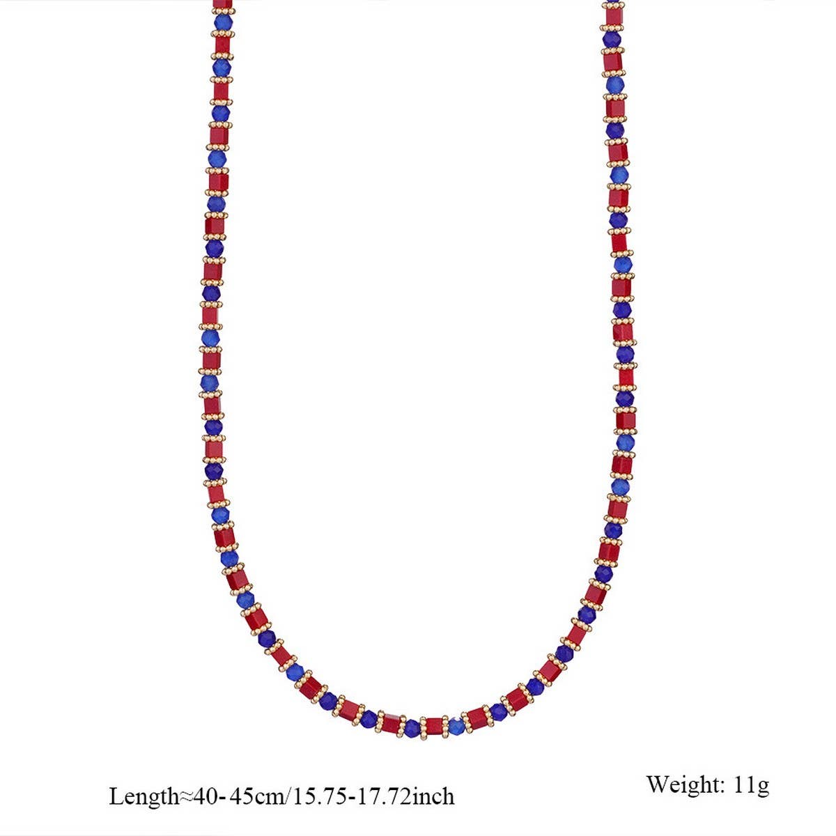 FASHION BEADED STEEL NECKLACE WITH STONE PENDANT_CWMM8842