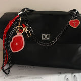 LIP HEART CHARM WITH MIRROR KEYCHAIN BAG DECOR_CWMM7869