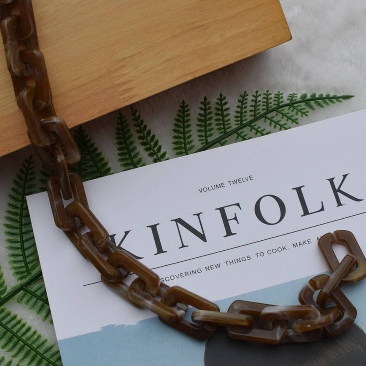 ACRYLIC SQUARE MULTI COLOR BAG CHAIN BAG STRAP_CWMM5093