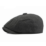 STRIPED ARTISTIC YOUTH RETRO FLAT CAP_CWAH1909