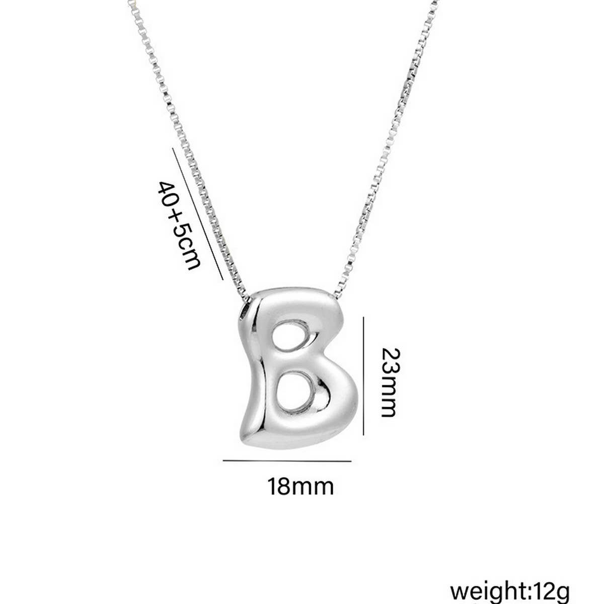 HIP HOP 26 LETTERS PENDANT NECKLACE SILVER CHAIN_CWMM5865