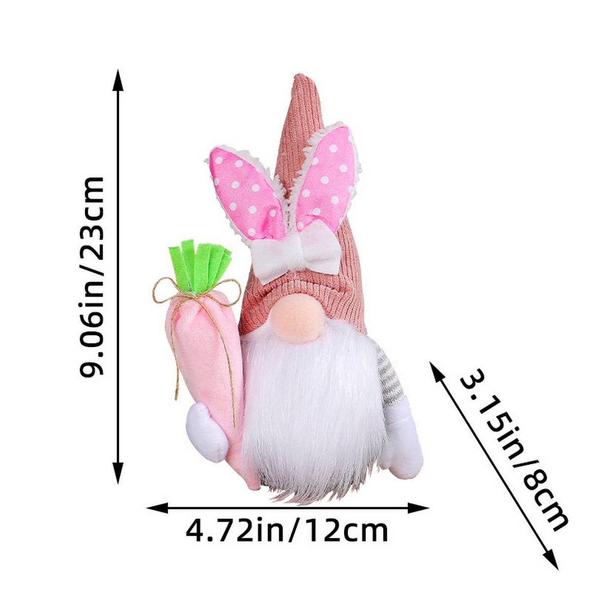 EASTER BUNNY GNOME HOLDING A BOUQUET OF FLOWERS_CWMM3481
