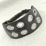 PU LEATHER WIDE PUNK HEADWRAP WITH METAL STUDS_CWAHA6308