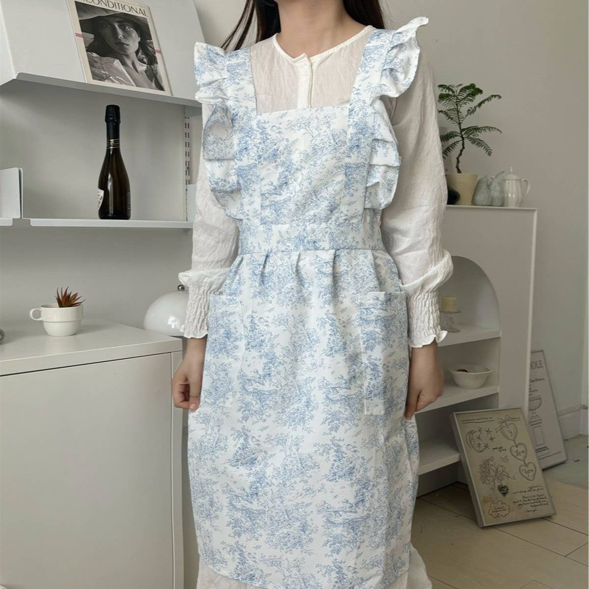 Waterproof And Oil-Resistant Blue Ink Apron_Cwmm5806