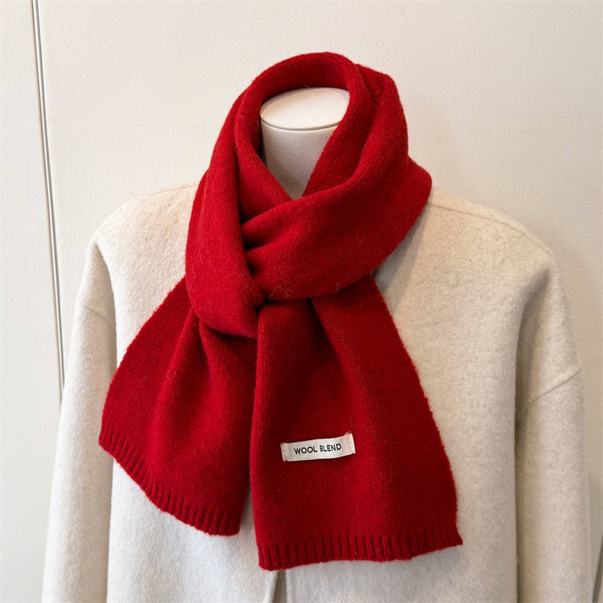 Solid Knit Scarf Soft Warm Winter Shawl_Cwasc03456