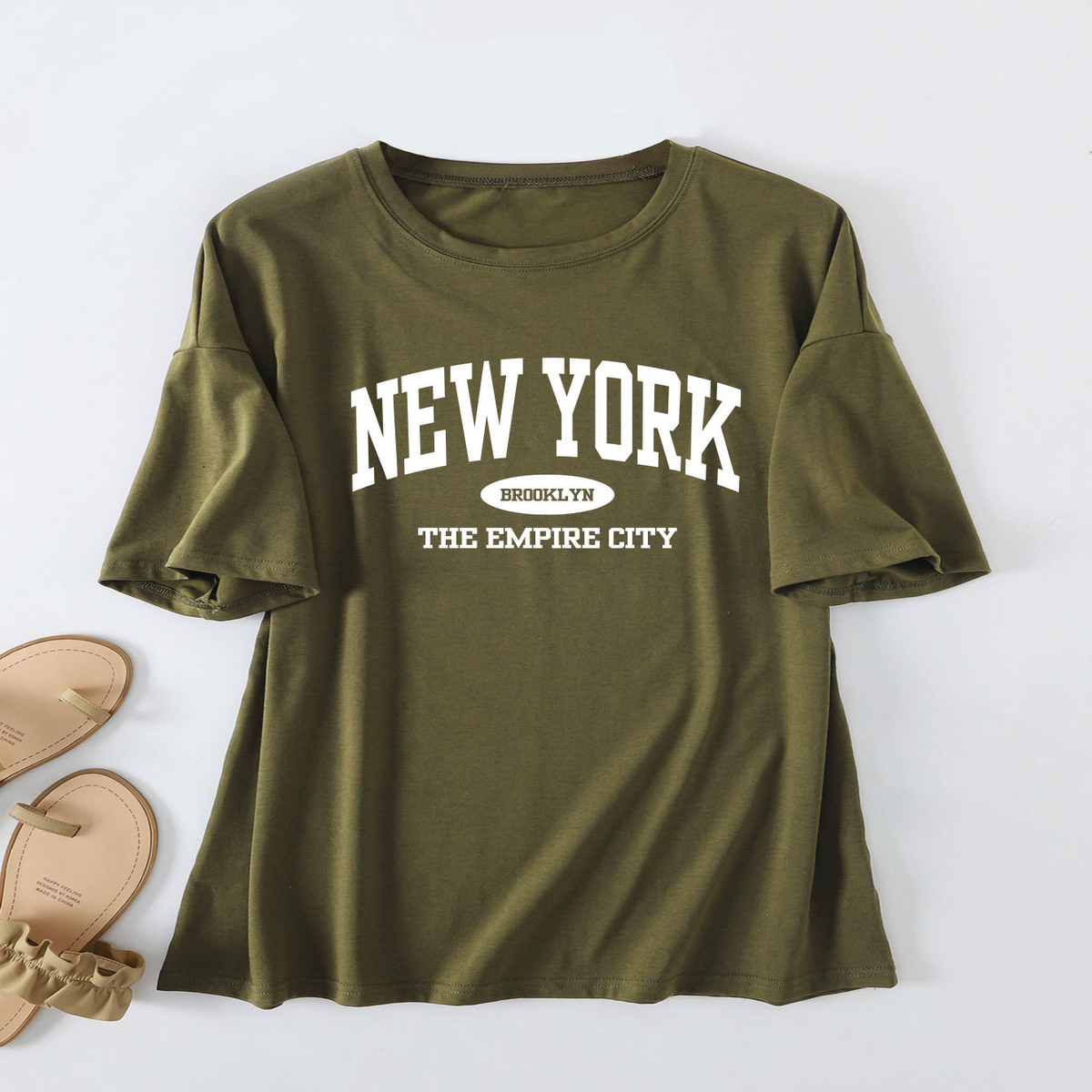 Trendy Letter Print T-Shirt For Women, Loose Fit