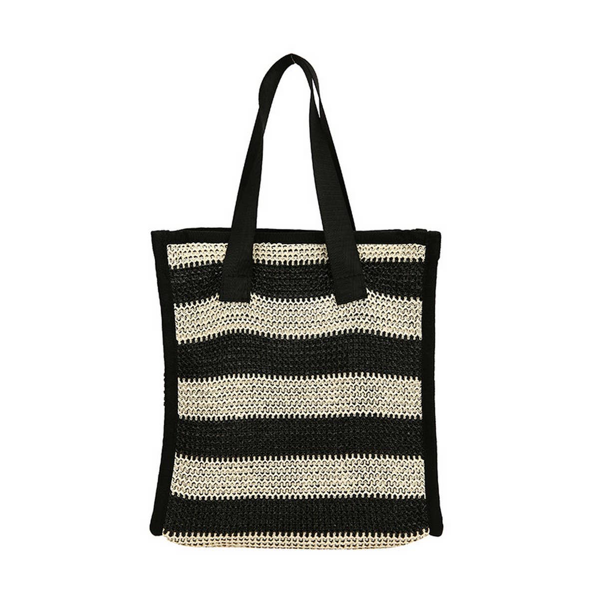 NEW STRAW SIMPLE HAND HELD BROWN COSMETIC BAG_CWAB4454