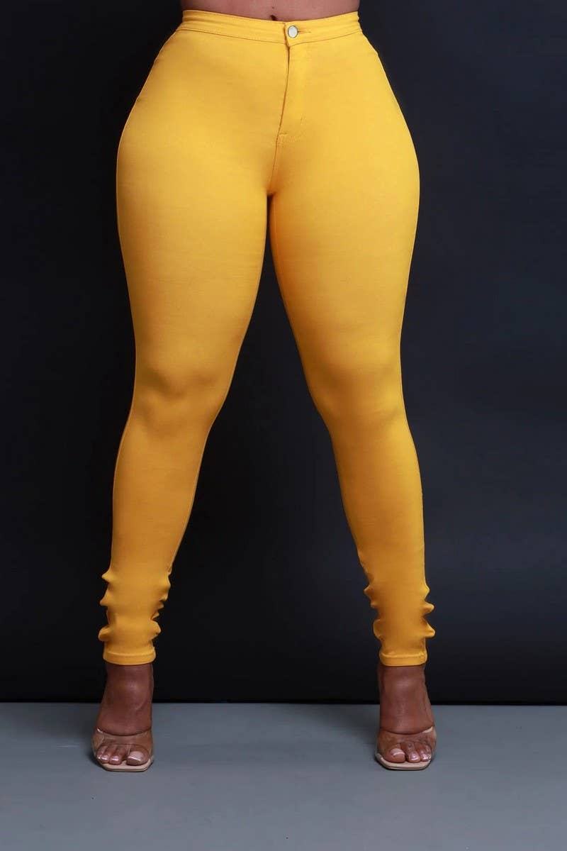 Cwjp0602_Mid Rise Candy Color Skinny Denim Pants