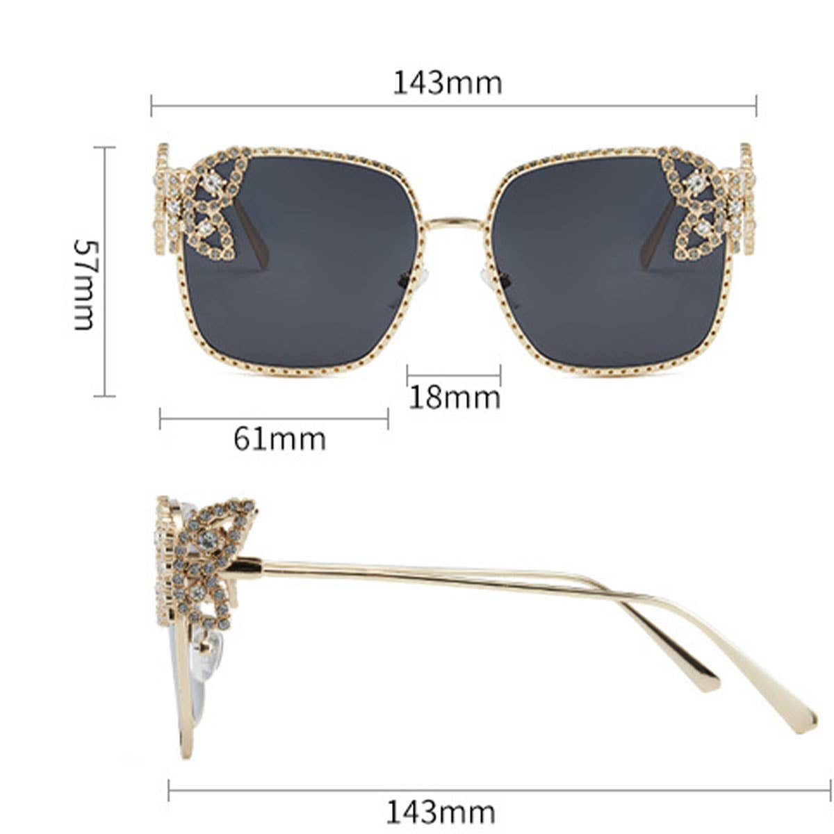 LUXURY RHINESTONE BUTTERFLY FRAME SUNGLASSES_CWASG1163