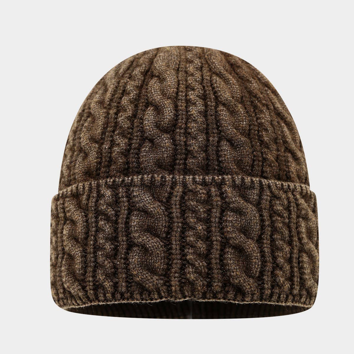 Unisex Cable Knit Beanie Winter Warm Hat_Cwah04763