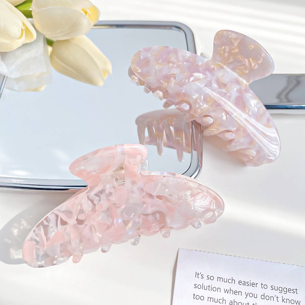 ACETATE HAIR CLIP INS TRENDY QUICKSAND SHARK CLIP_CWAHA2090