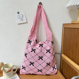 FASHIONABLE AND SIMPLE BOW DIAMOND TOTE BAG_CWAB3067