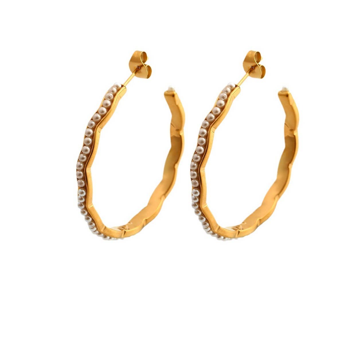 PEARL STAINLESS STEEL EARRINGS LUXURY DESIGN_CWMM8898