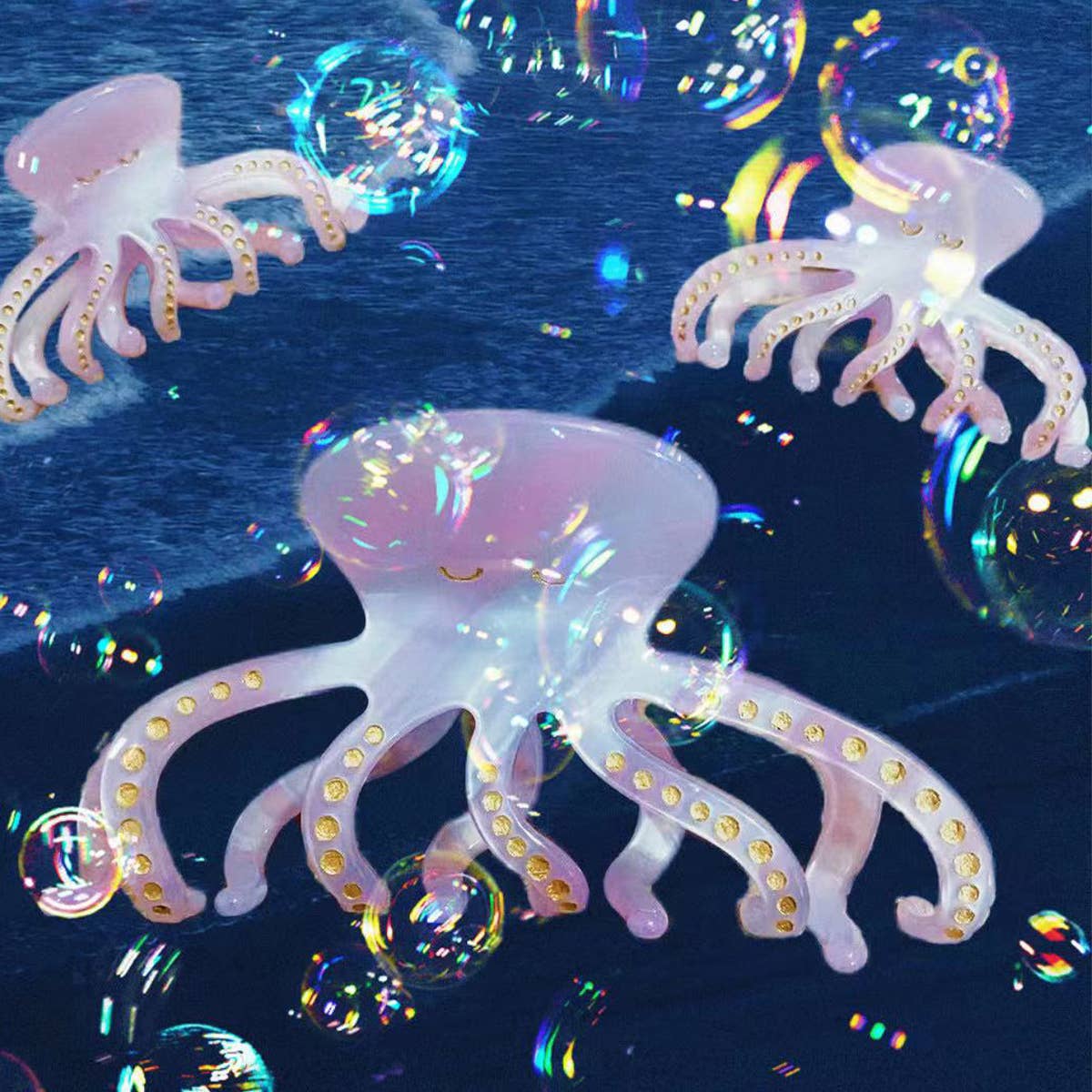 OCEAN BEACH FISH SEASHELL ACRYLIC HAIR CLAW CLIPS _CWAHA0552