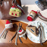 Cwmm10407_Cute Cake Keychain Cartoon Backpack Charm Pendant