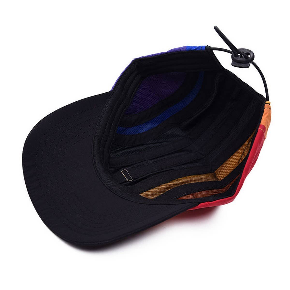 RAINBOW COLORBLOCK BASEBALL CAP FOR COUPLES CWAH1224