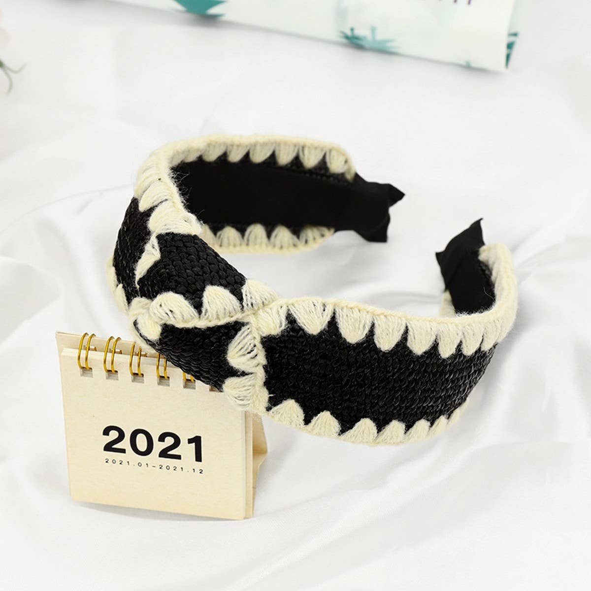 RAFFIA SIMPLE COLOR BLOCKED KNOTTED HEADBANDS_CWAHA1160