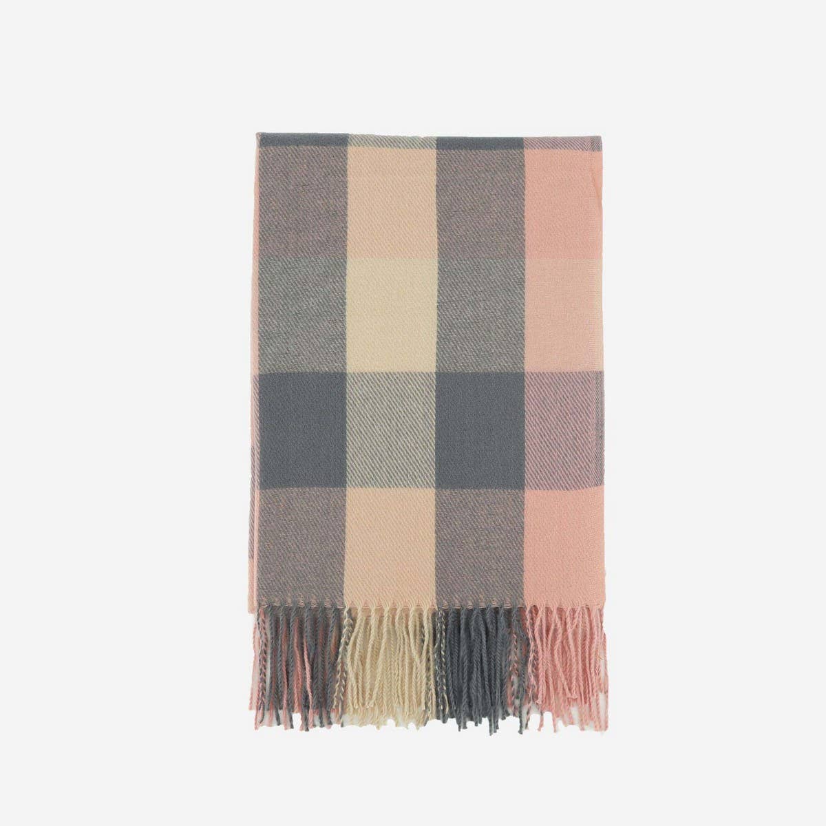 FAUX CASHMERE PLAID SCARF WITH TASSELS FOR MEN_CWASC1100
