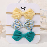 COTTON LINEN BOW HEADBAND SET FOR BABIES_CWAHA6742