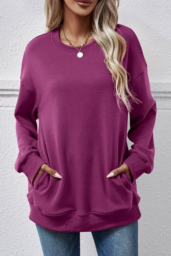 Cwohol0966_Winter Fleece Pocket Long-Sleeved Hoodie