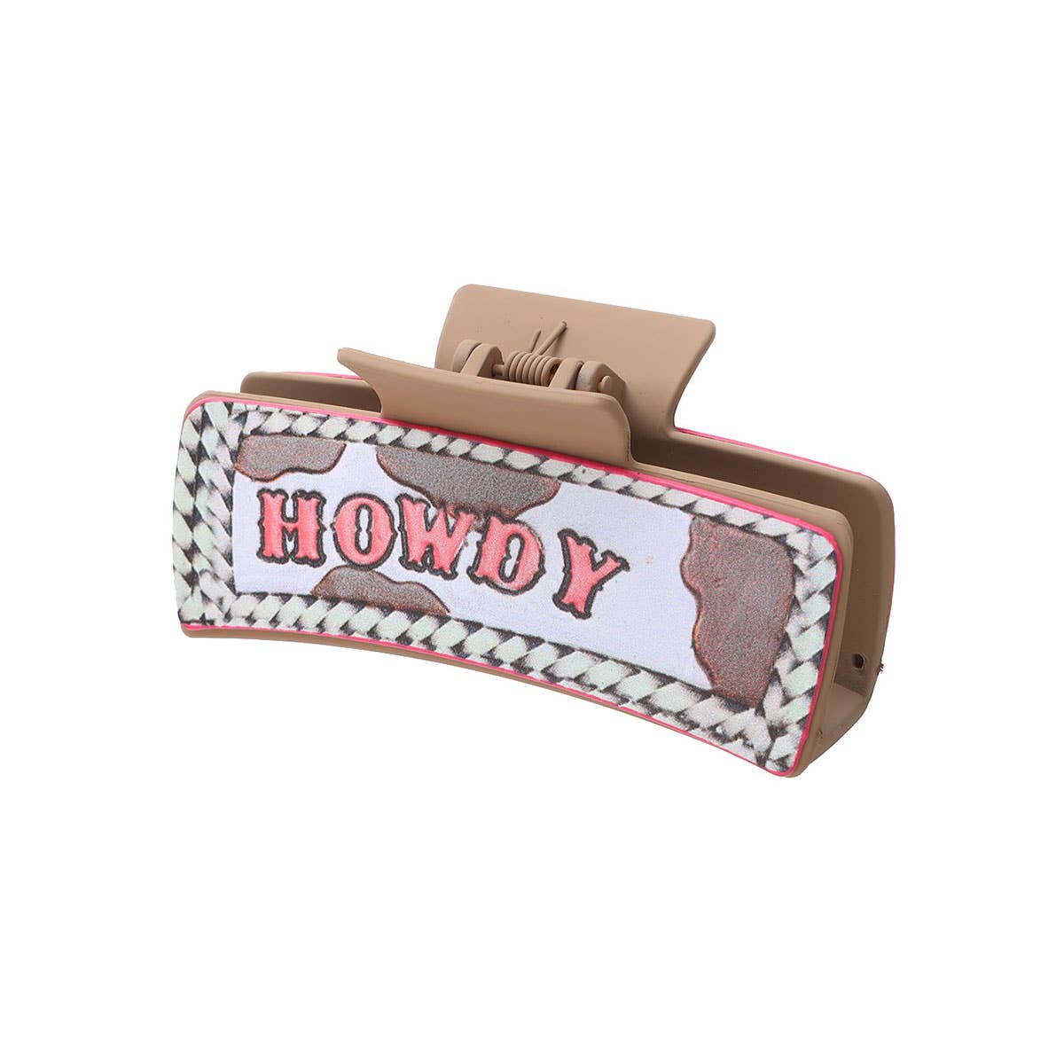 Western Cactus Sunflower Hair Claw Leather Clip_Cwasc1610