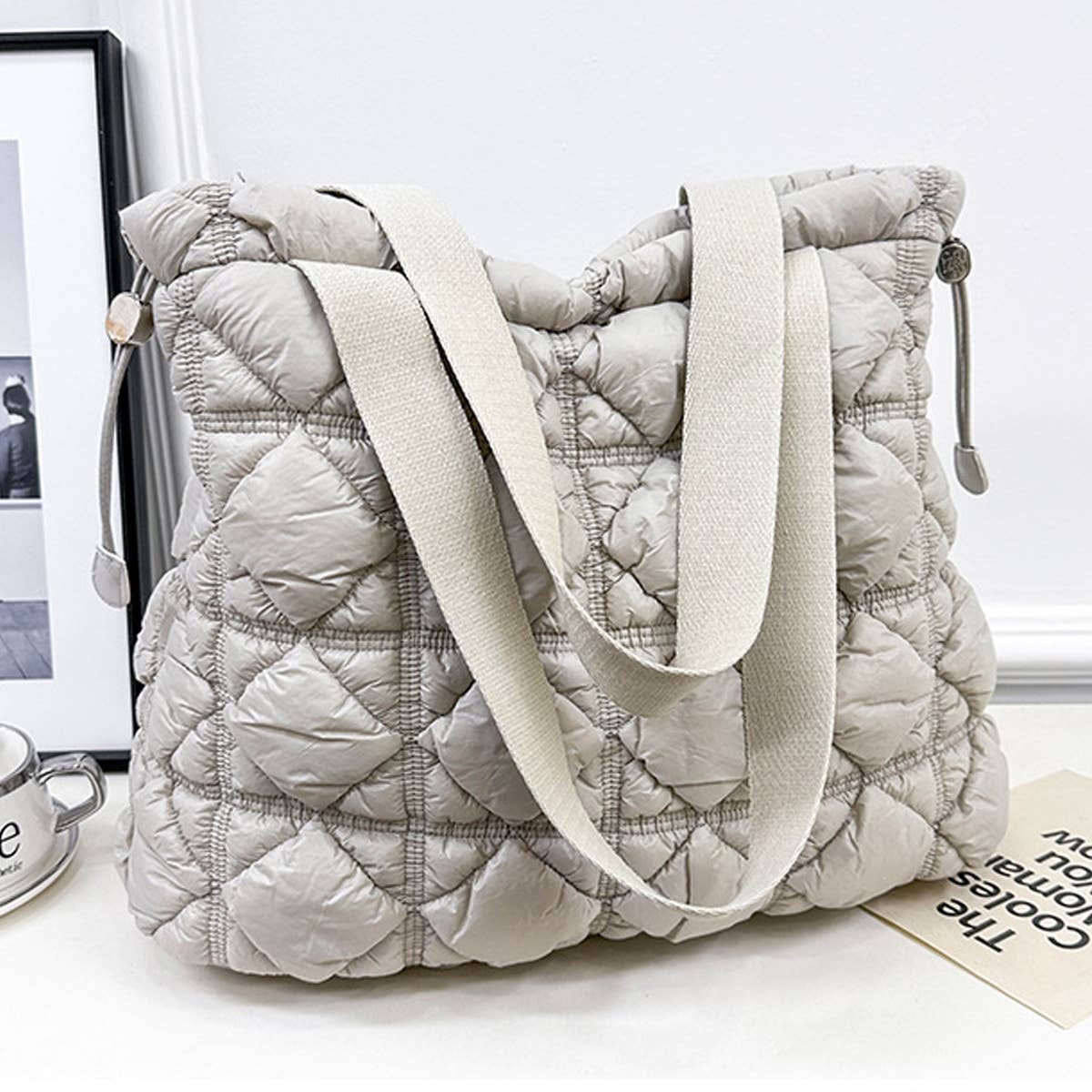 Women Large Capacity Drawstring Tote Bag_Cwab1751