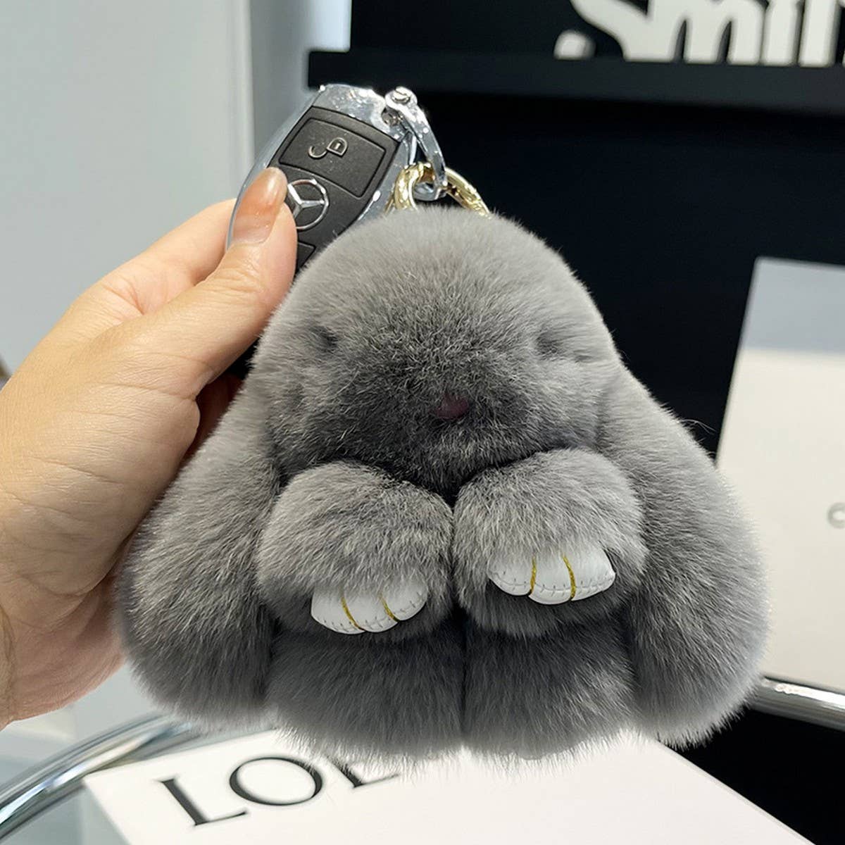 NEW MINI CUTE PLUSH BUNNY CAR KEYCHAIN PENDANT_CWMM2448