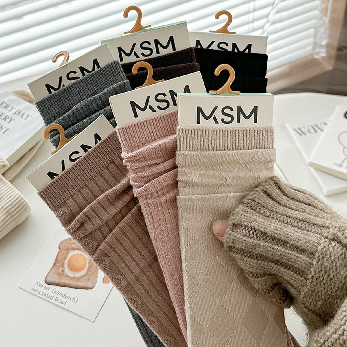 AUTUMN AND WINTER ALL MATCH MID CALF SOCKS_CWMS1066