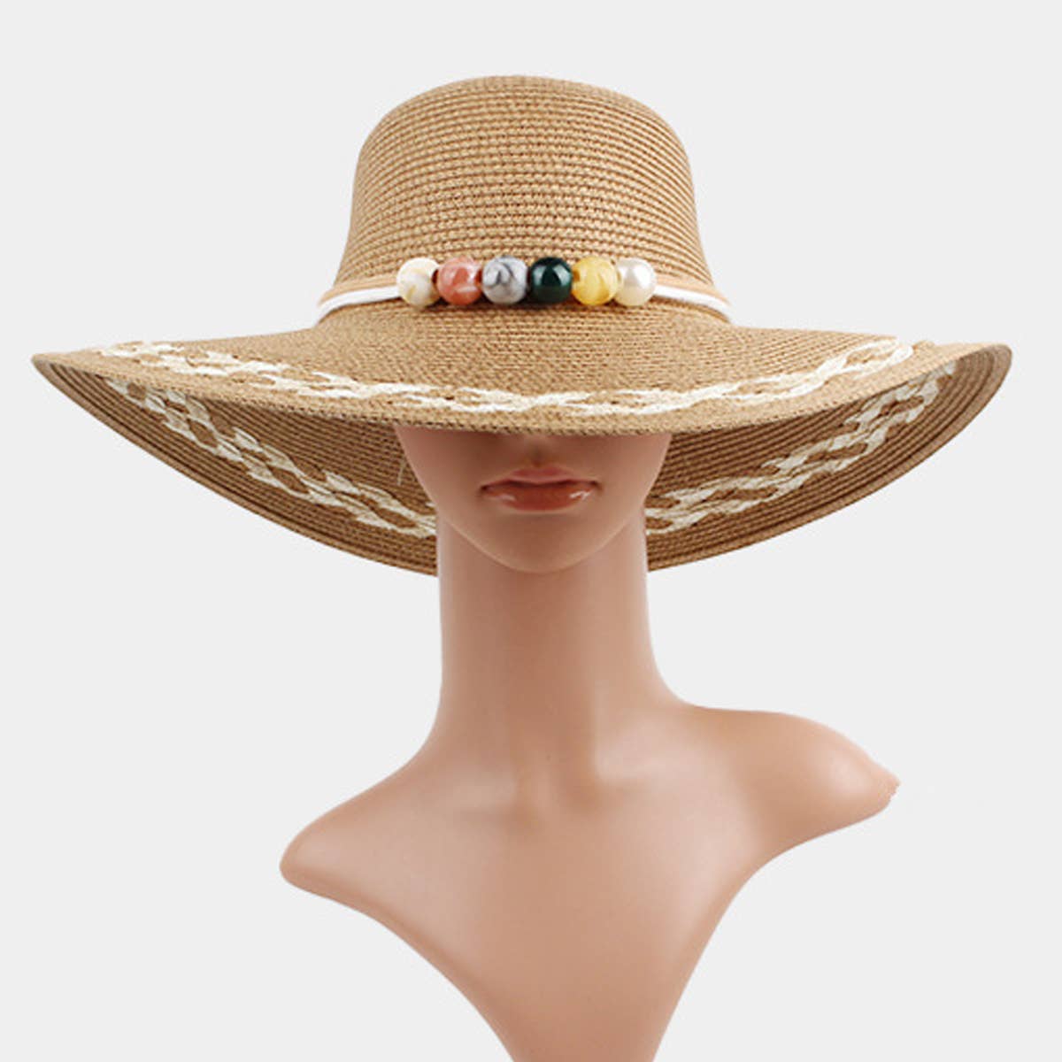 Women Pastoral Style Vacation Straw Hat_Cwah1200