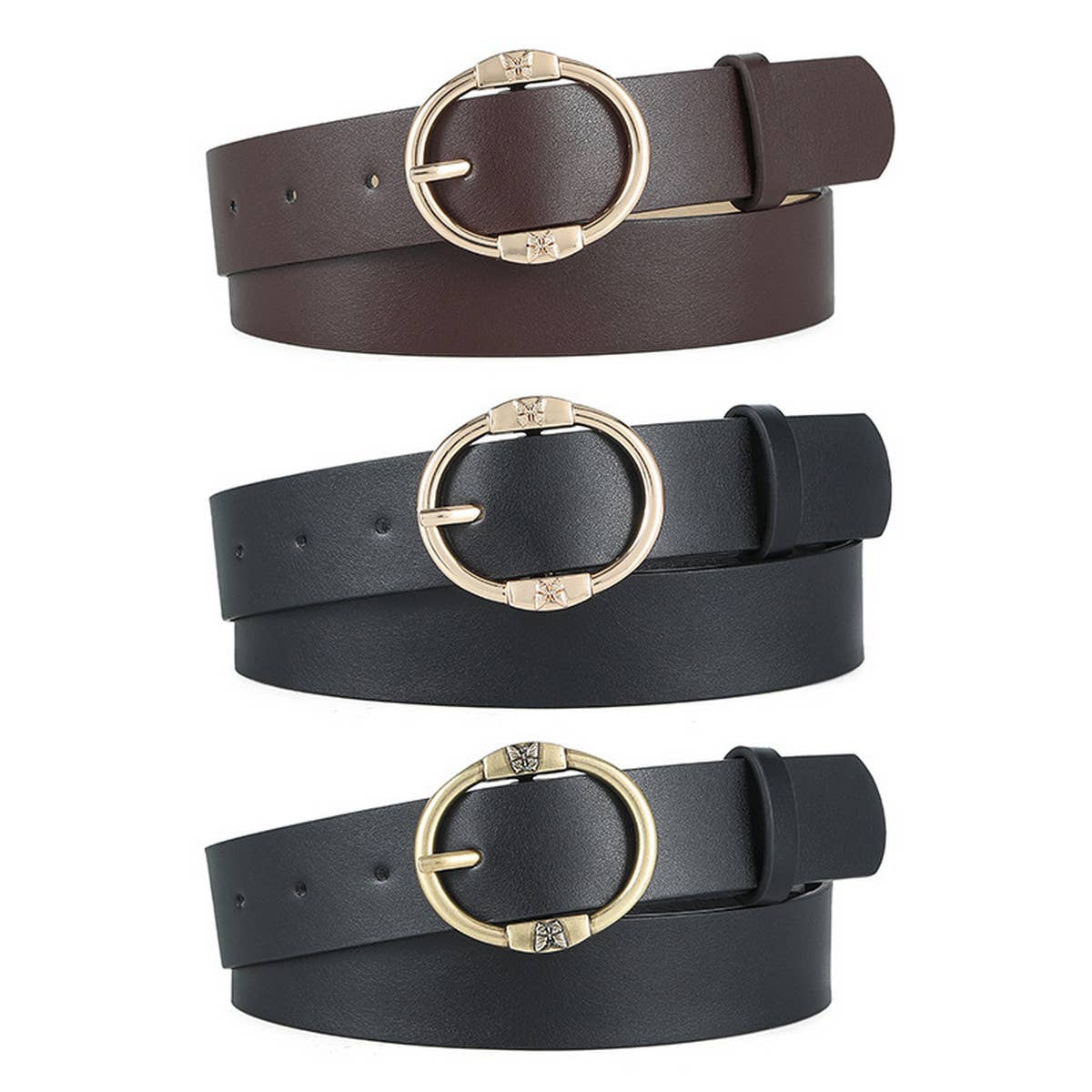 2024 WOMEN TRENDY ROUND PIN BUCKLE BELT_CWABE0351