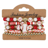 Cwmm10454_Baseball Game Day Charm Elastic Bracelet Set