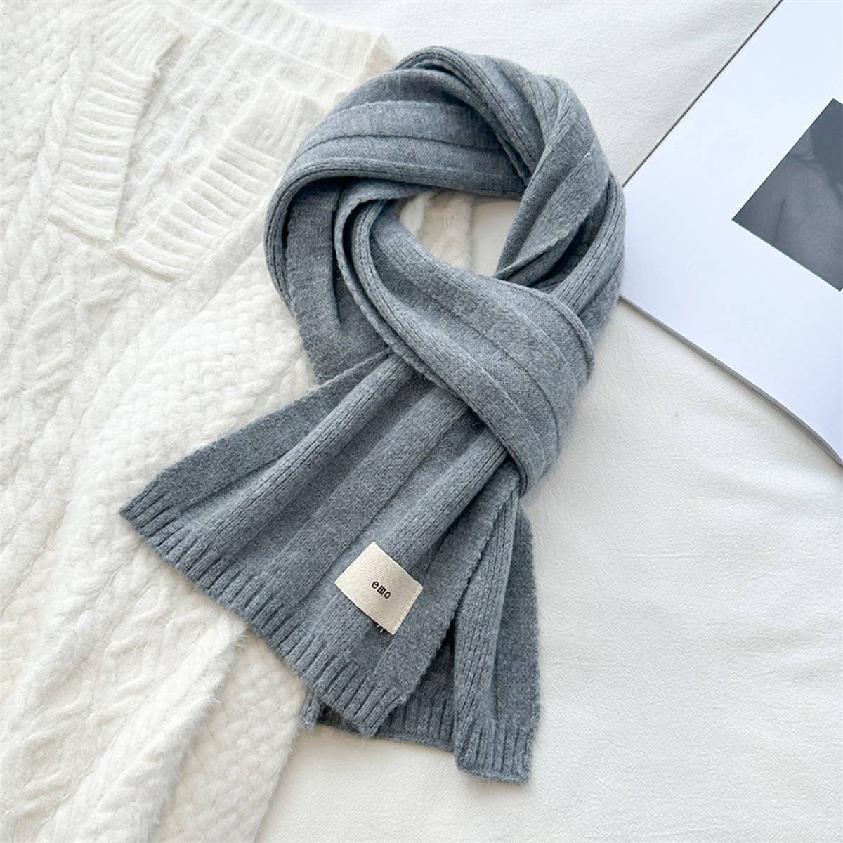 Knit Stripe Scarf Warm Fall/Winter Unisex Scarf_Cwasc0985