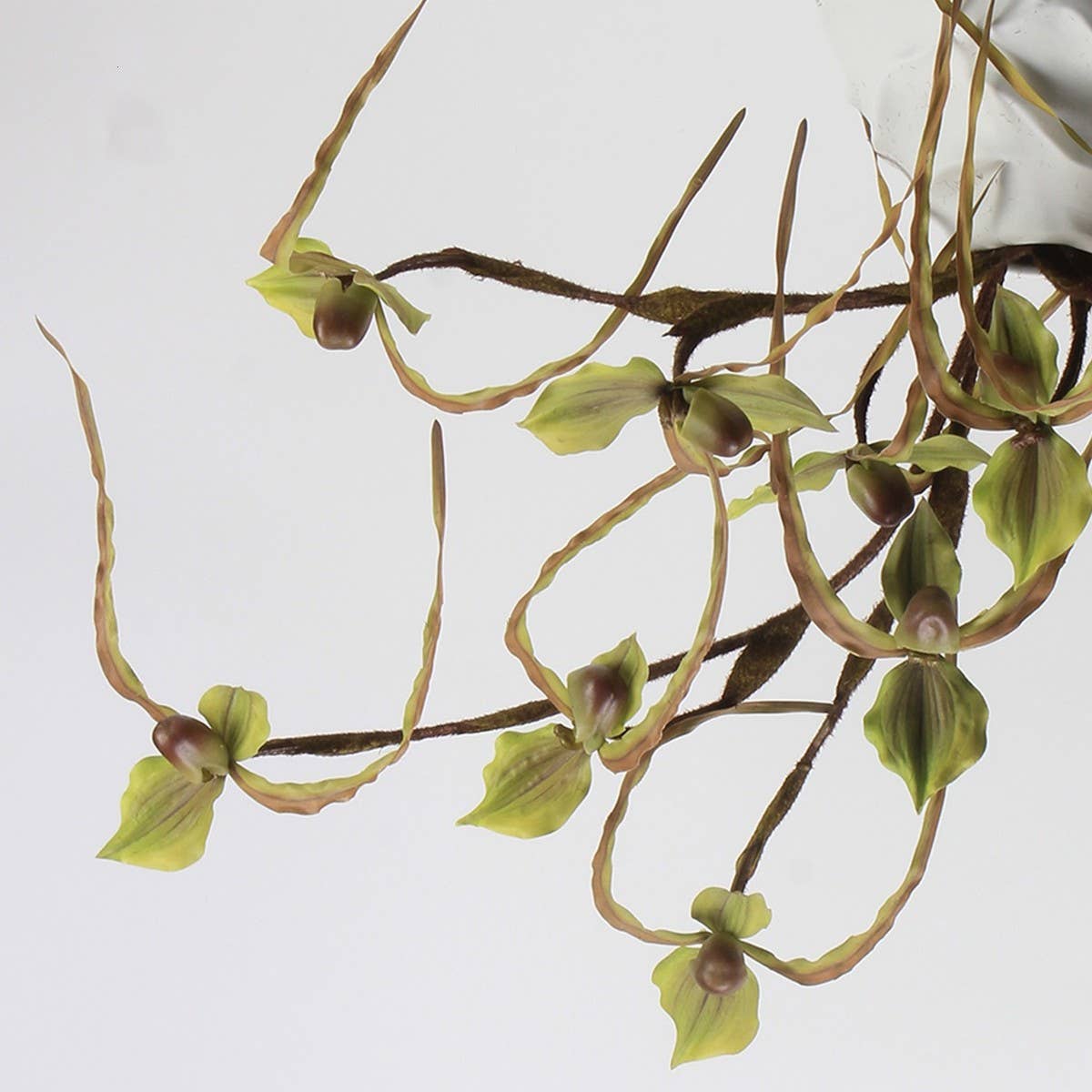 ARTIFICIAL 3 HEAD LEAFLESS SLIPPER ORCHID STEM_CWMM6519