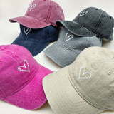 SPRING SUMMER WASH HEART BASEBALL CAP SUN HAT CWAH0012