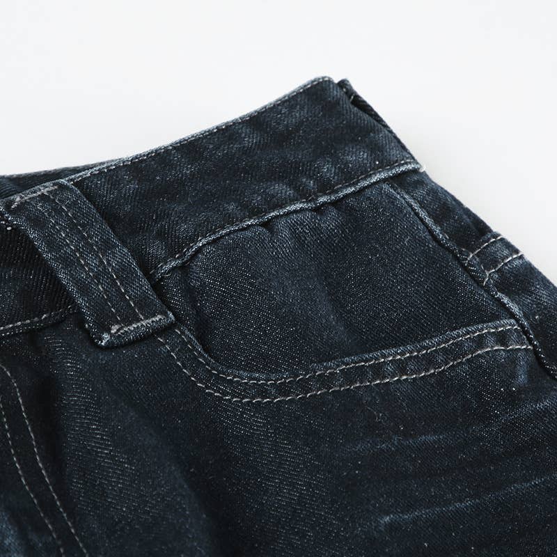 Vintage Wash Wash Straight Leg Wide-Leg Jeans