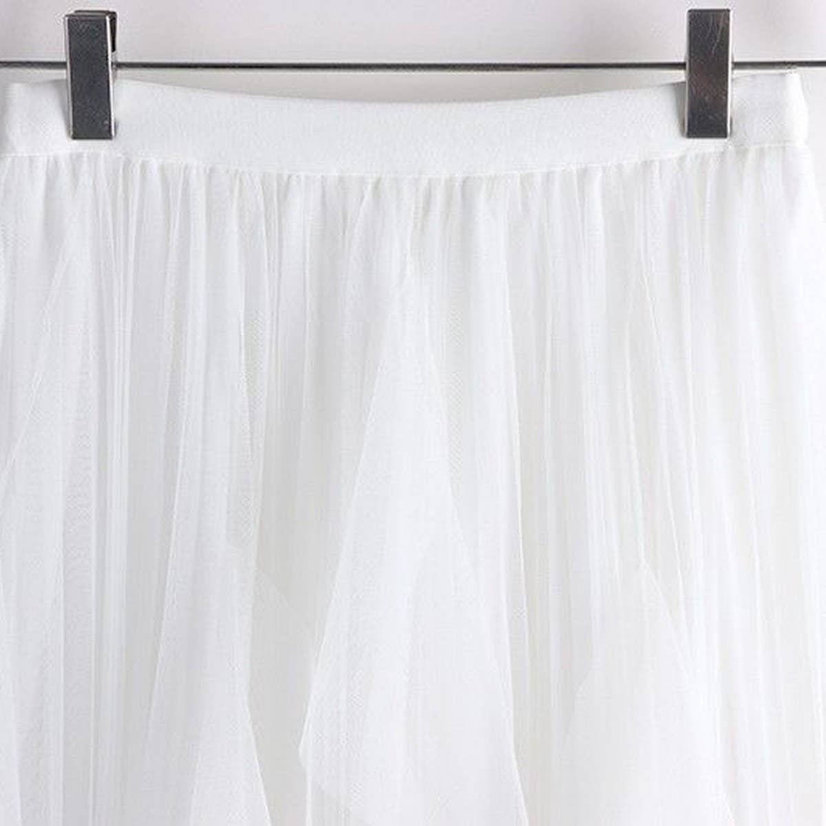 Tulle Skirt Mid-Length High Waist Pleated Skirt_Cwbls0397