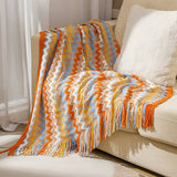 KNITTED STRIPED SOFA BLANKET BLANKET_CWMM0185