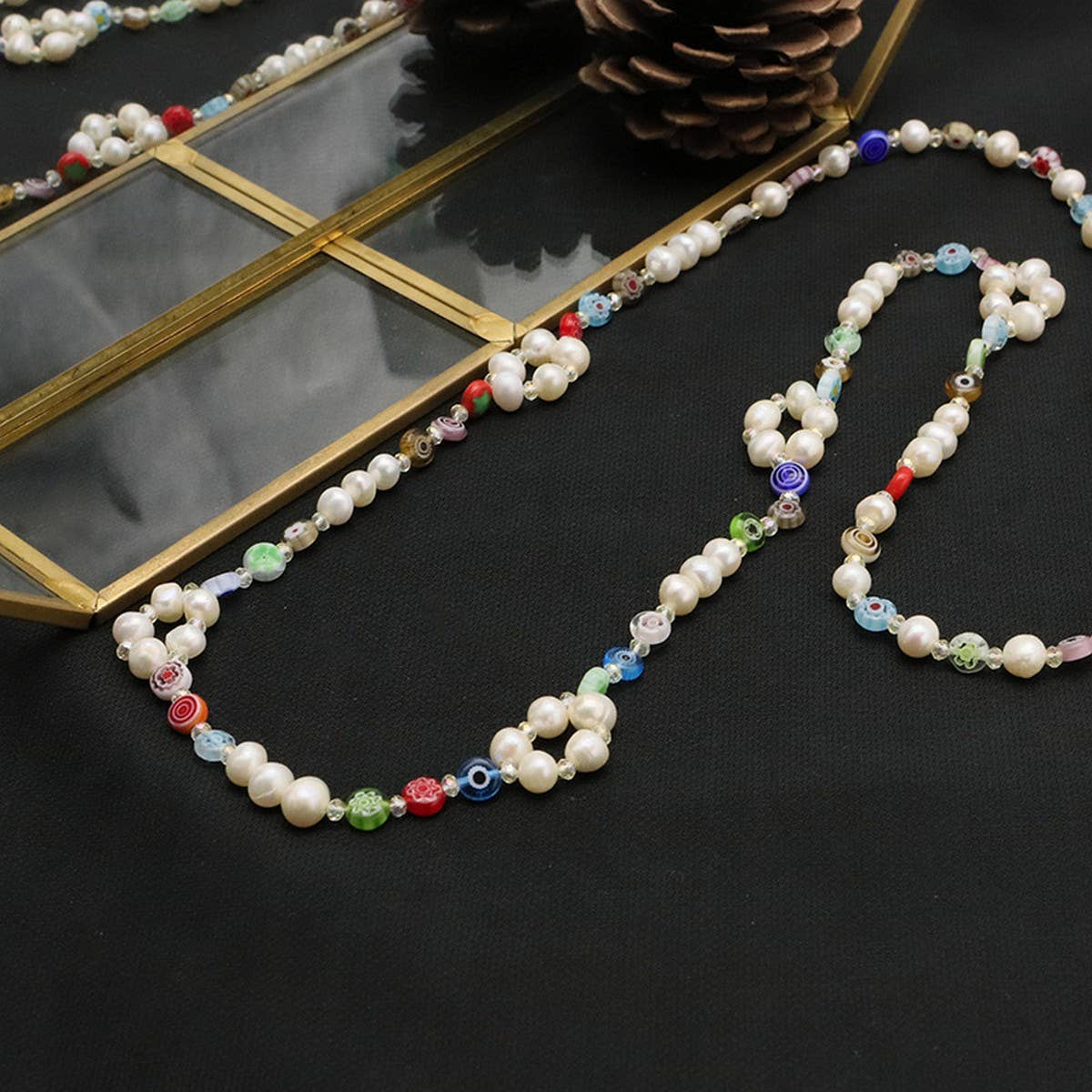Womens Natural Freshwater Pearl Necklace