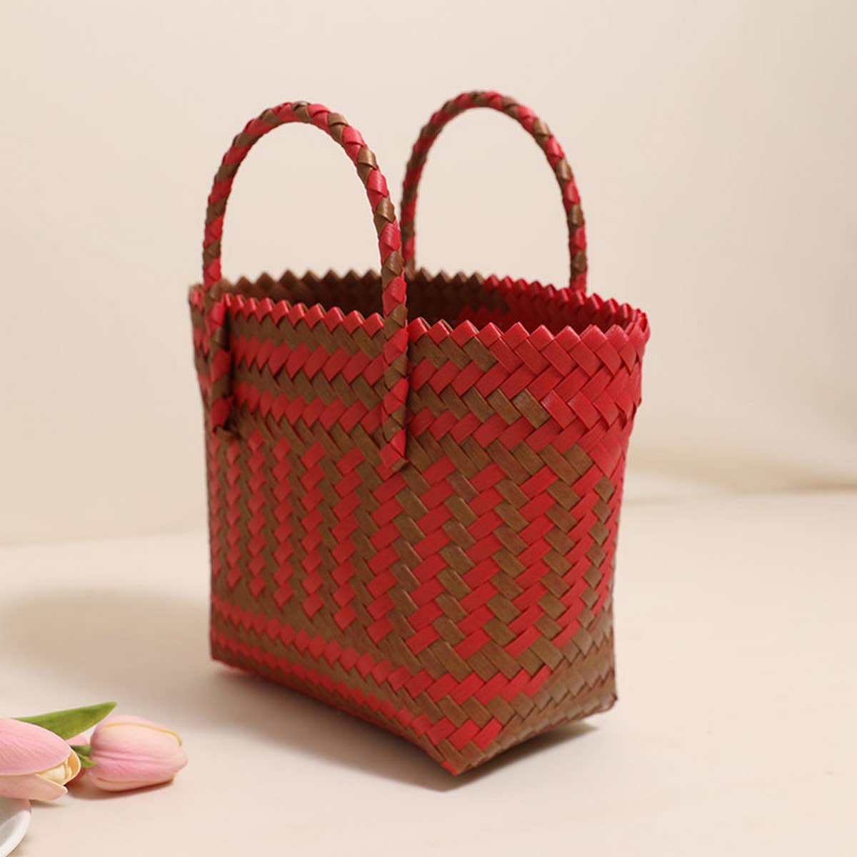 PLASTIC SQUARE PORTABLE WOVEN BAG_CWAB1873
