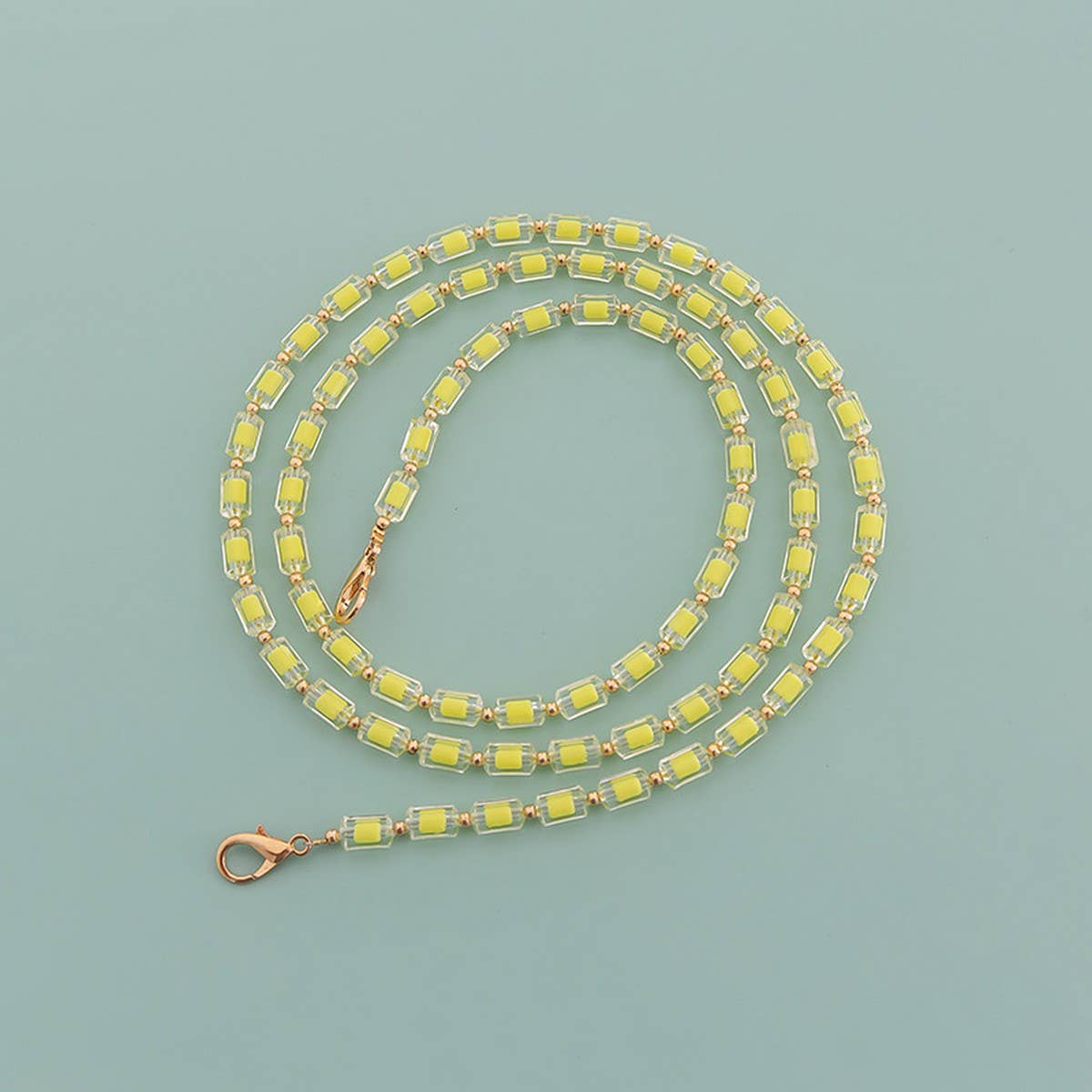 RAINBOW BEAD LONG BEADED CHAIN BAG STRAP_CWMM5114